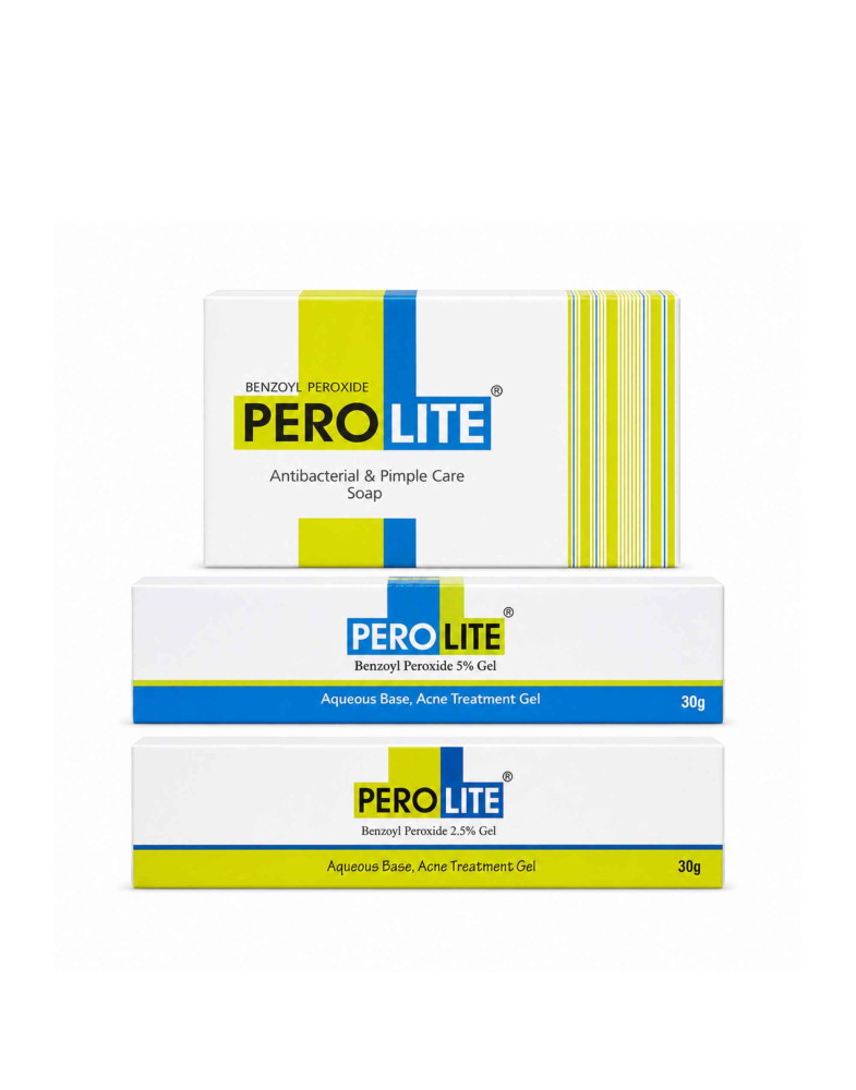 Комплекс Perolite Soap + Perolite 5% Gel + Perolite 2.5% Gel — очищення та BPO-догляд