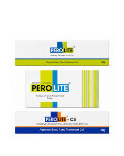 Комплекс Perolite 2.5% Gel + Perolite Soap + Perolite-C5 — повний BPO-комплекс від акне